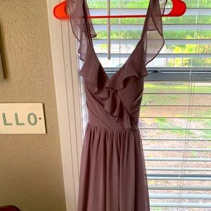 Pretty flowy purple chiffon dress from Azazie size 4.